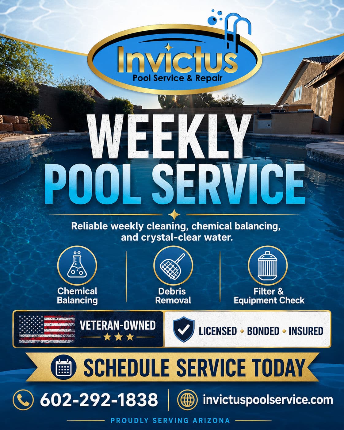 Weekly Pool Service in Peoria Keeping Water Clear All Season image